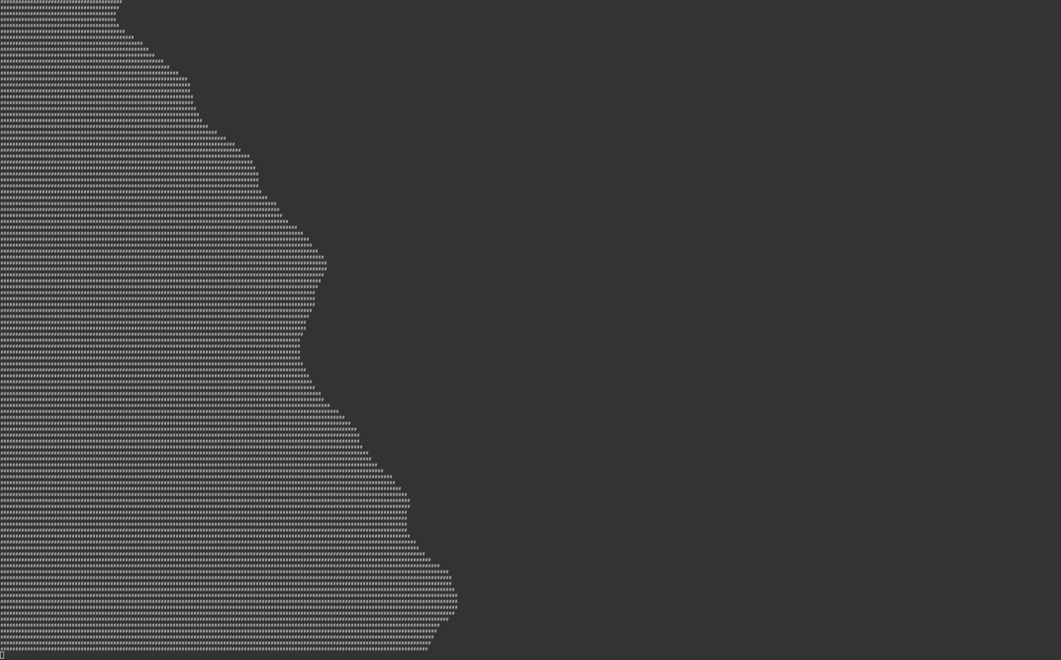 A screenshot after generating a smooth, tall terrain