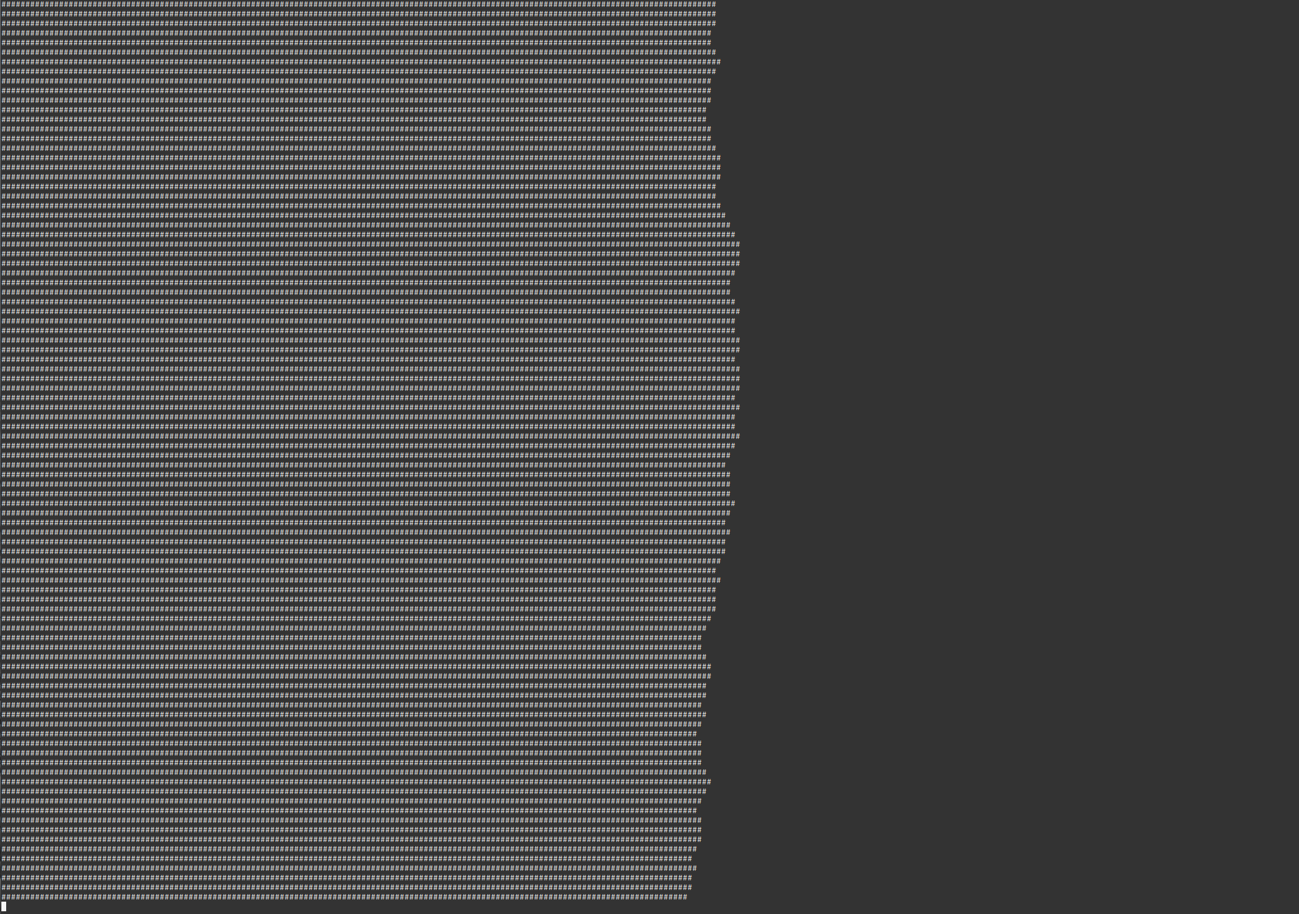 A screenshot after generating a flat terrain