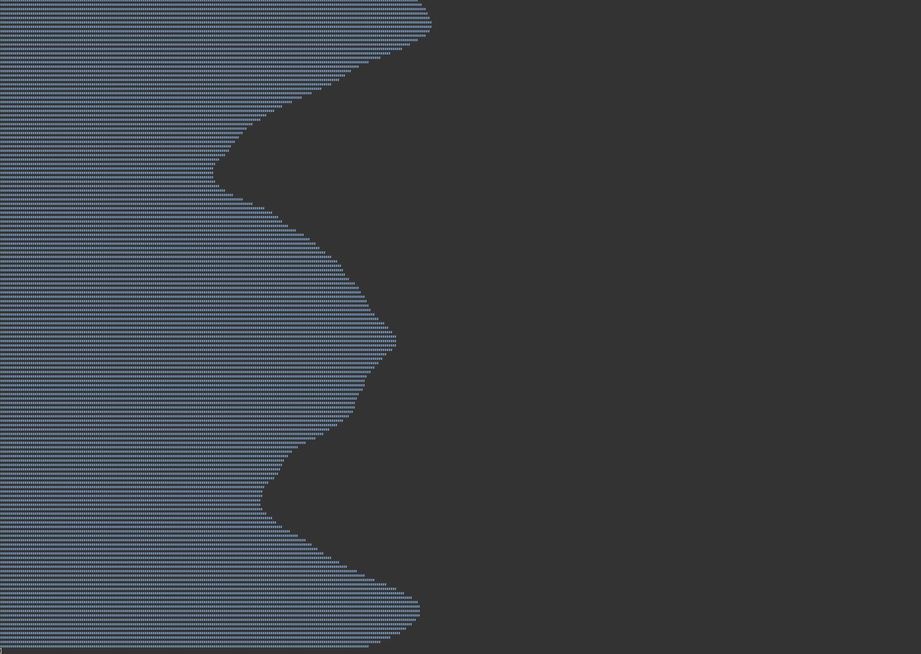 A screenshot after generating a large sweeping terrain