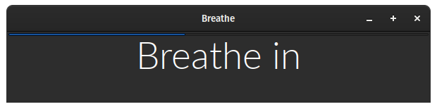 A screenshot of the guided breathing animation
